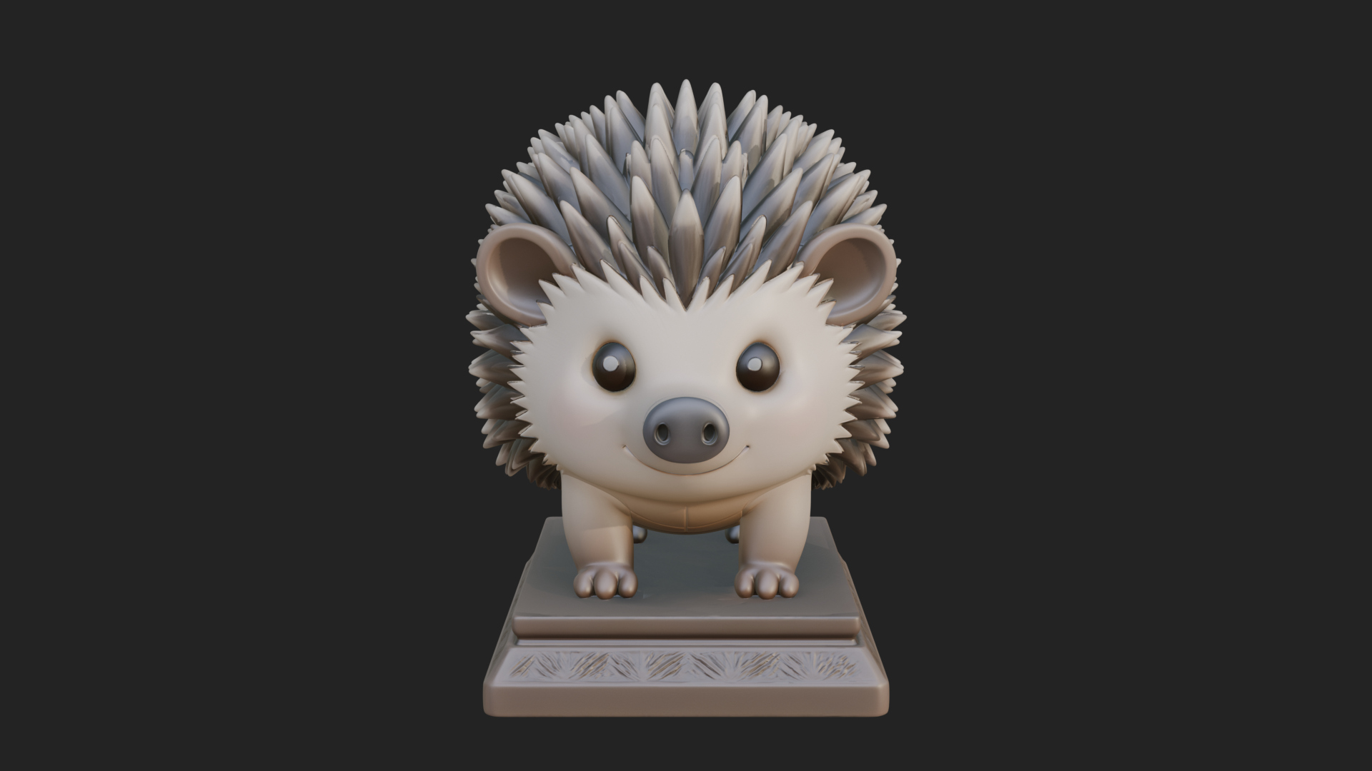 Cute Hedgehog Statue Design 1 3D Print Model 3D Model