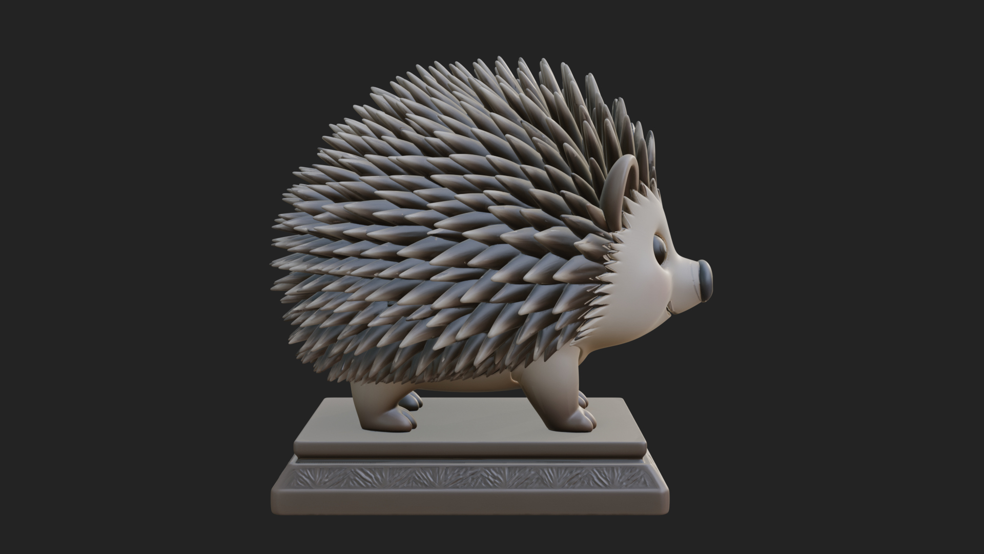 Cute Hedgehog Statue Design 1 3D Print Model 3D Model