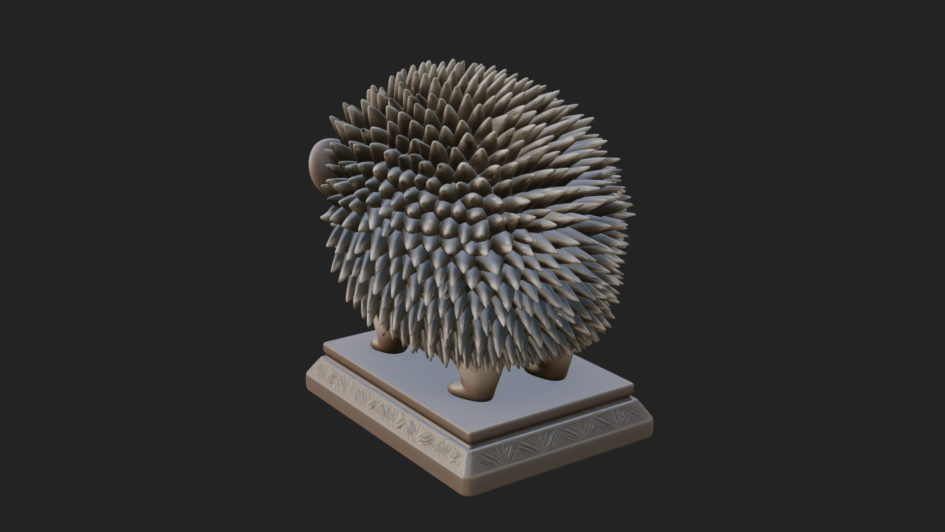 Cute Hedgehog Statue Design 1 3D Print Model 3D Model