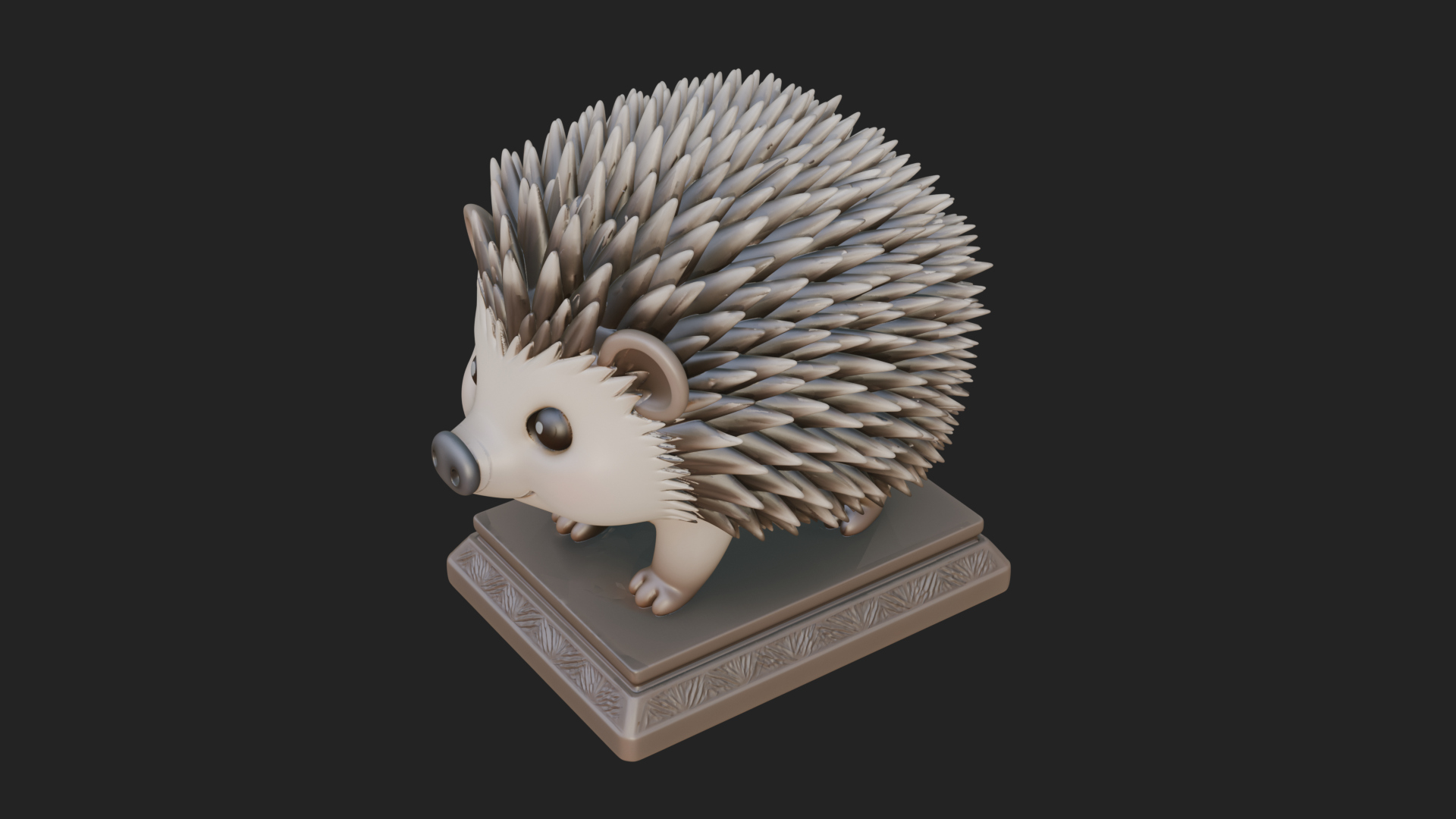 Cute Hedgehog Statue Design 1 3D Print Model 3D Model
