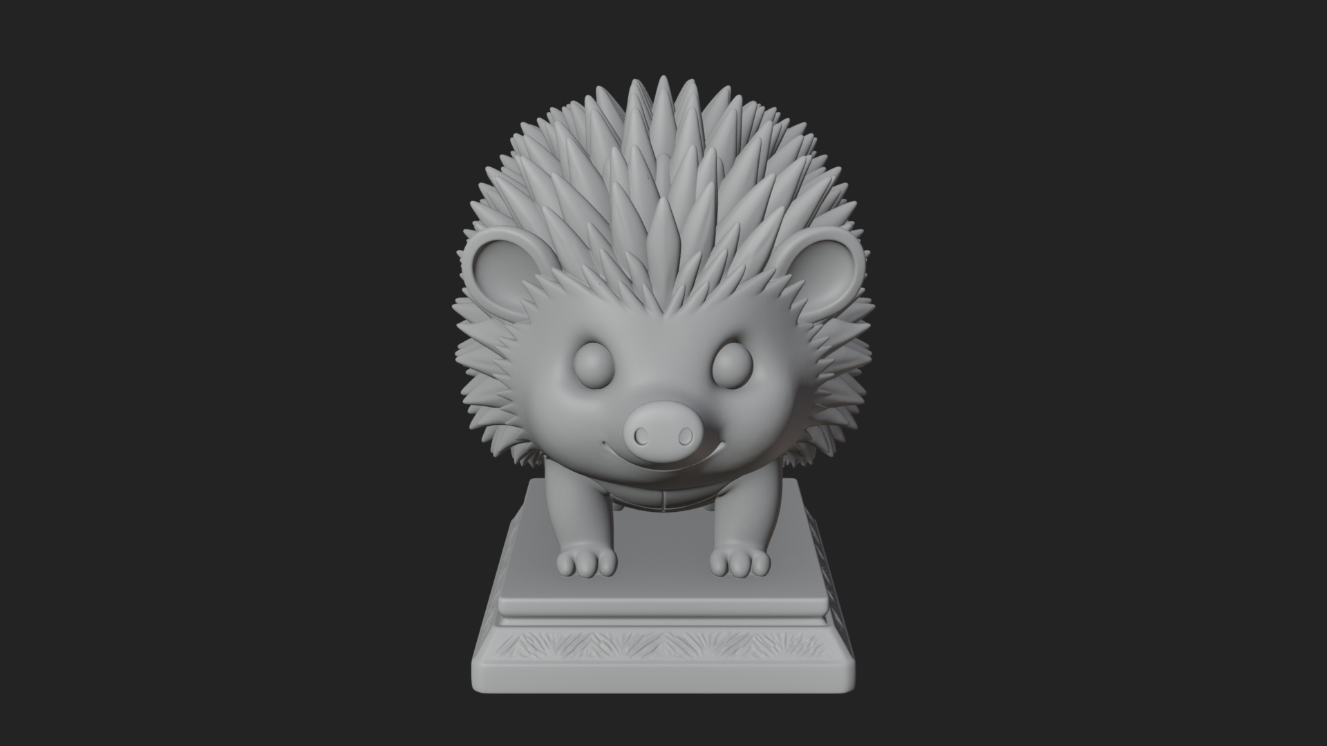 Cute Hedgehog Statue Design 1 3D Print Model 3D Model