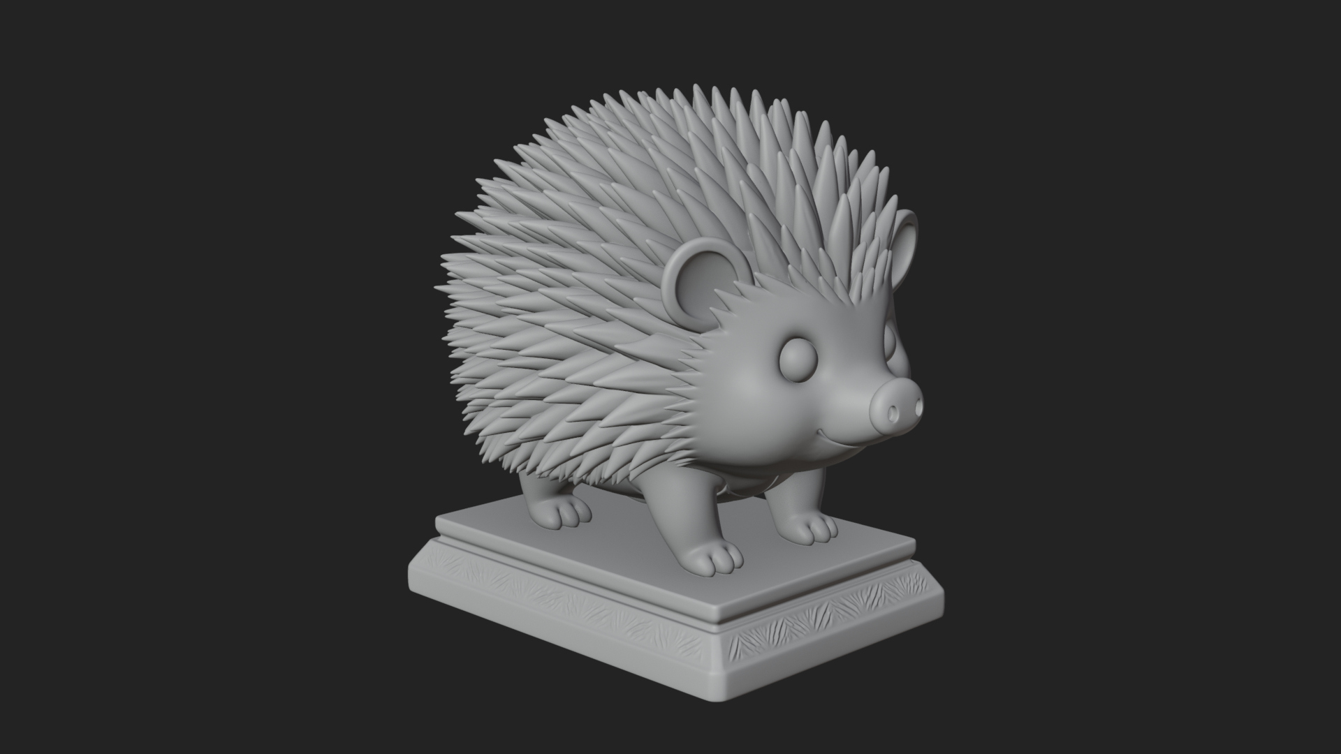 Cute Hedgehog Statue Design 1 3D Print Model 3D Model