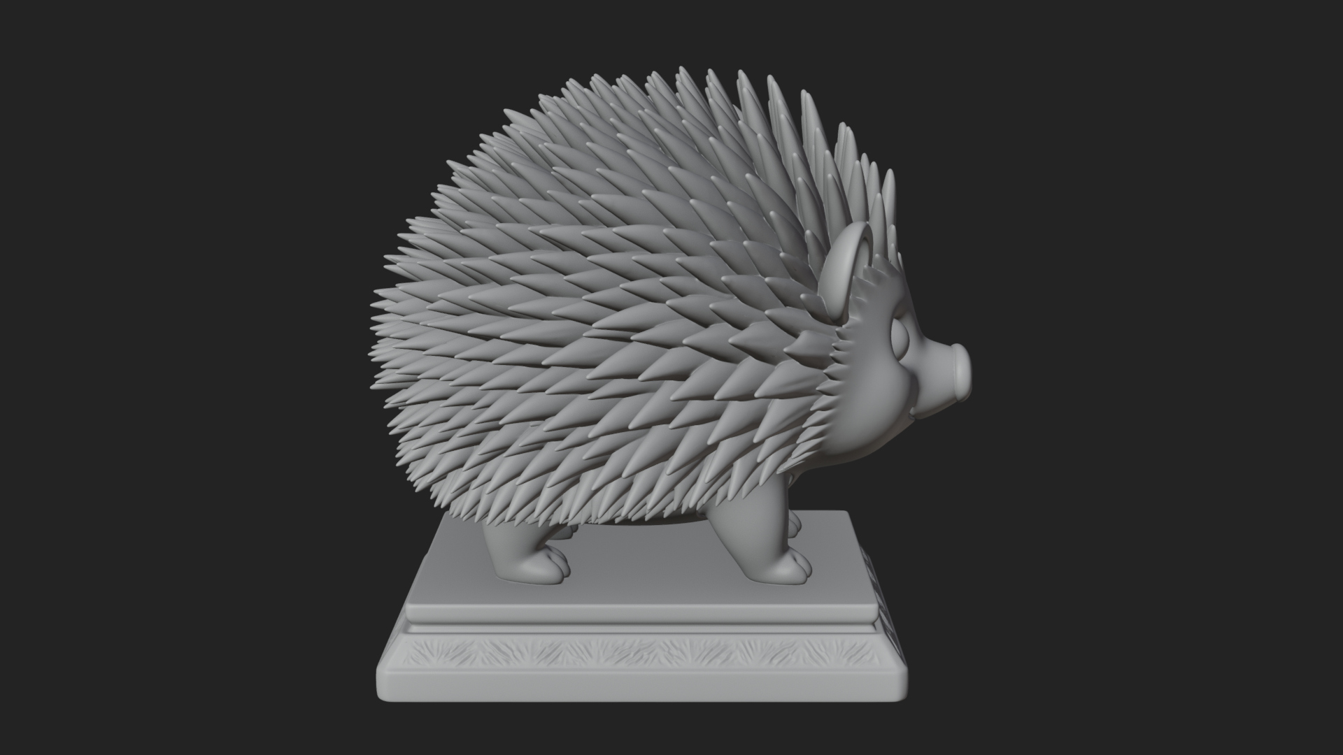 Cute Hedgehog Statue Design 1 3D Print Model 3D Model