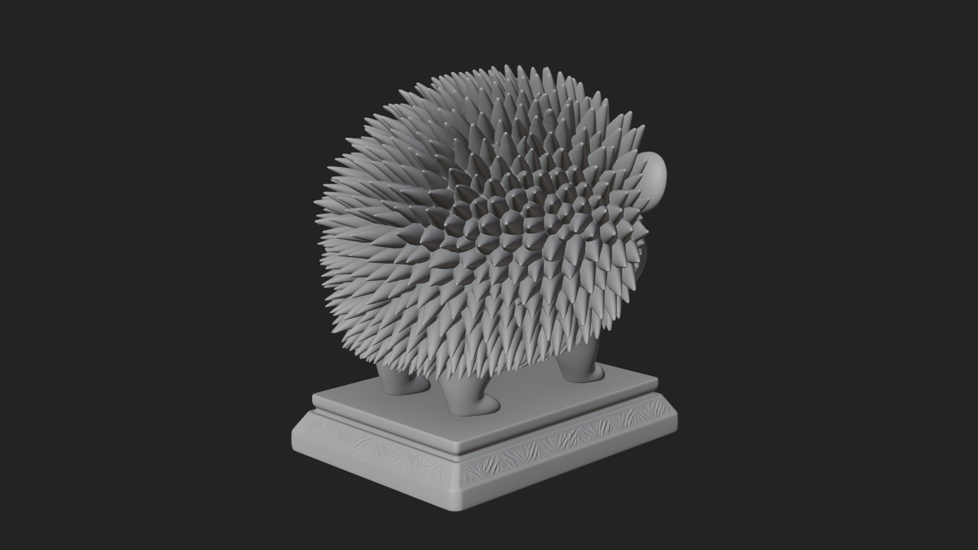 Cute Hedgehog Statue Design 1 3D Print Model 3D Model