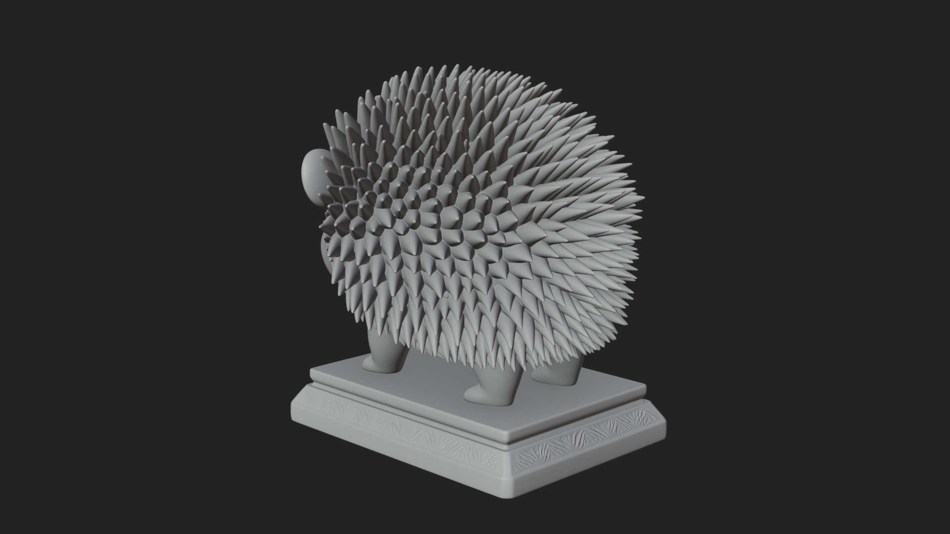 Cute Hedgehog Statue Design 1 3D Print Model 3D Model