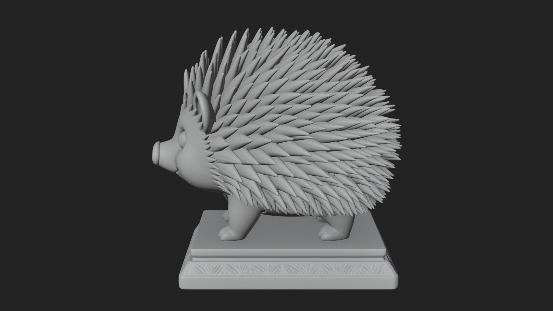 Cute Hedgehog Statue Design 1 3D Print Model 3D Model