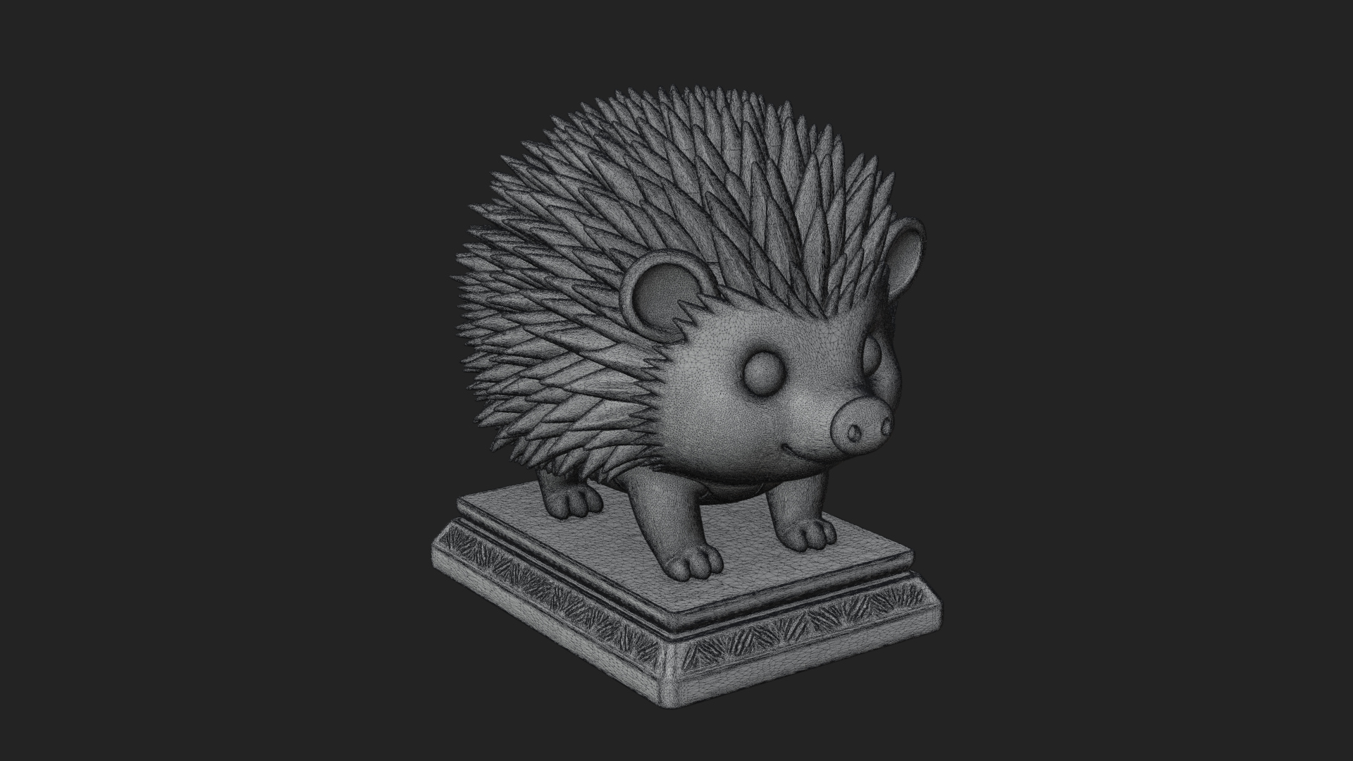 Cute Hedgehog Statue Design 1 3D Print Model 3D Model
