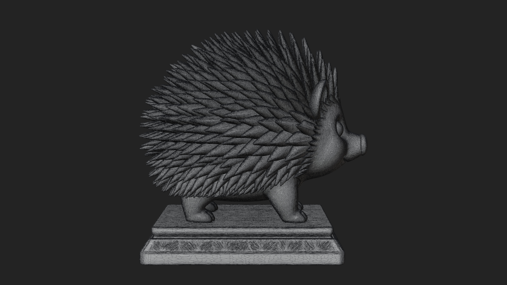 Cute Hedgehog Statue Design 1 3D Print Model 3D Model