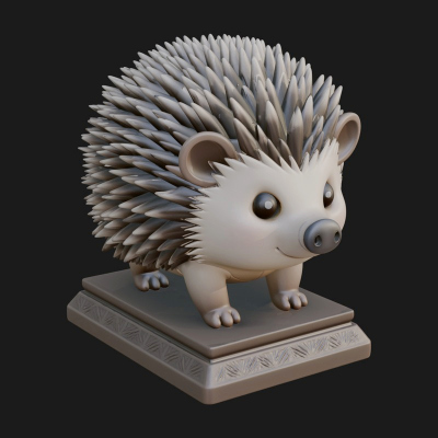 Cute Hedgehog Statue Design 1 3D Print Model