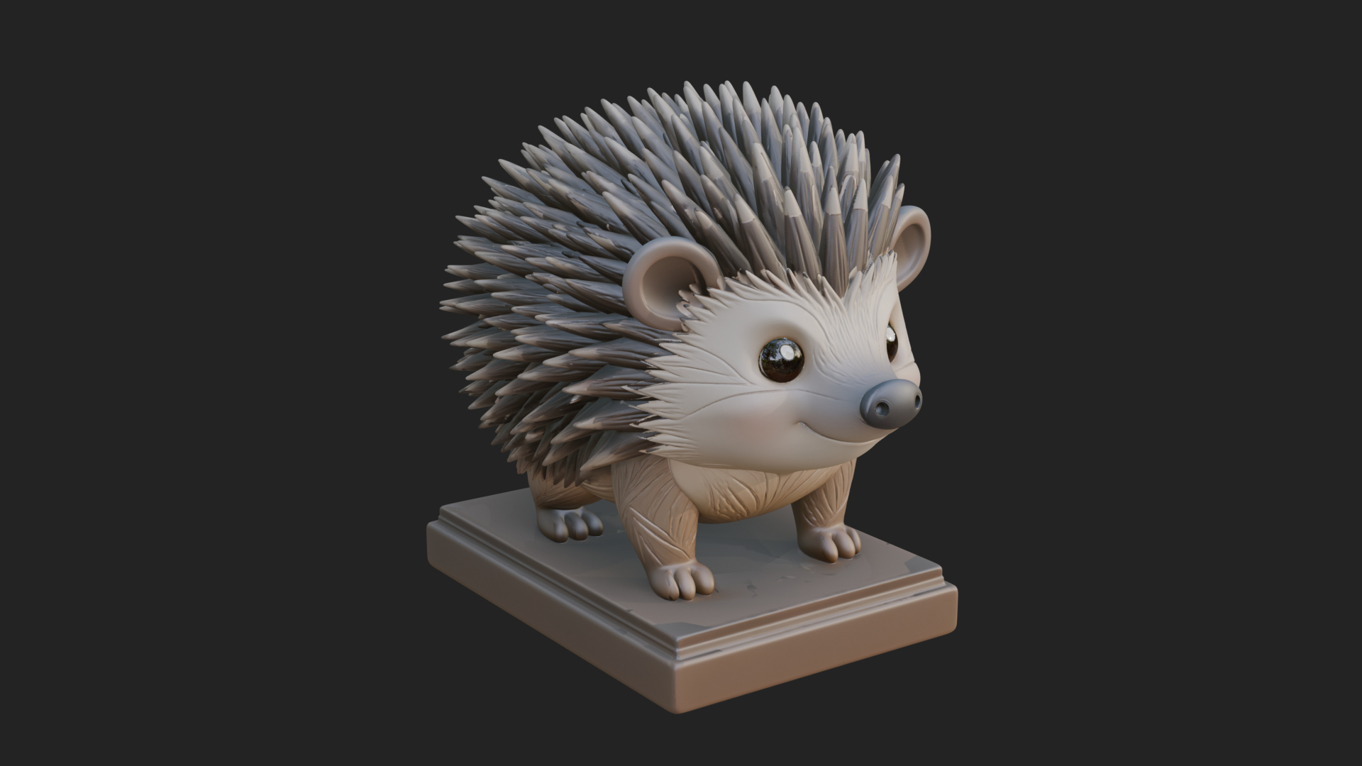Cute Hedgehog Statue Design 2 3D Print Model 3D Model