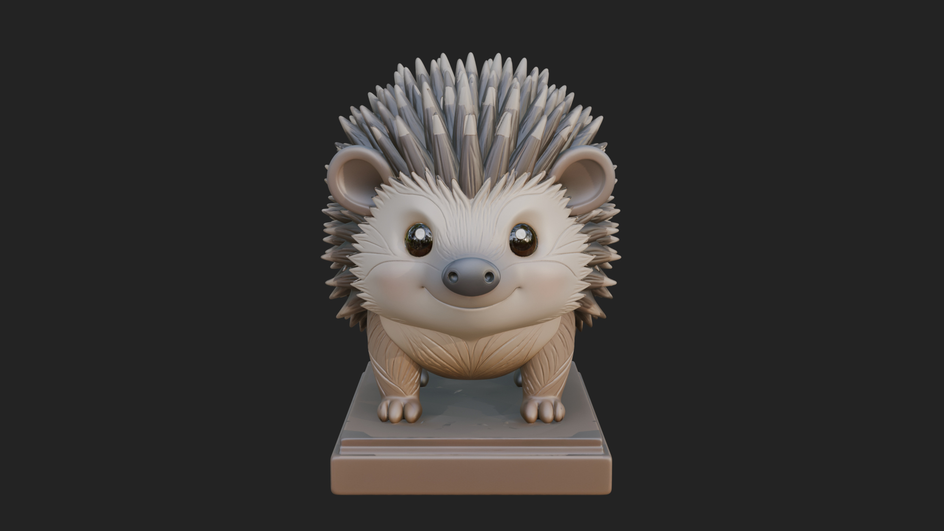 Cute Hedgehog Statue Design 2 3D Print Model 3D Model