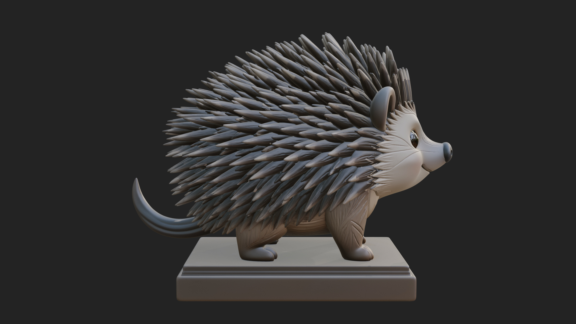 Cute Hedgehog Statue Design 2 3D Print Model 3D Model