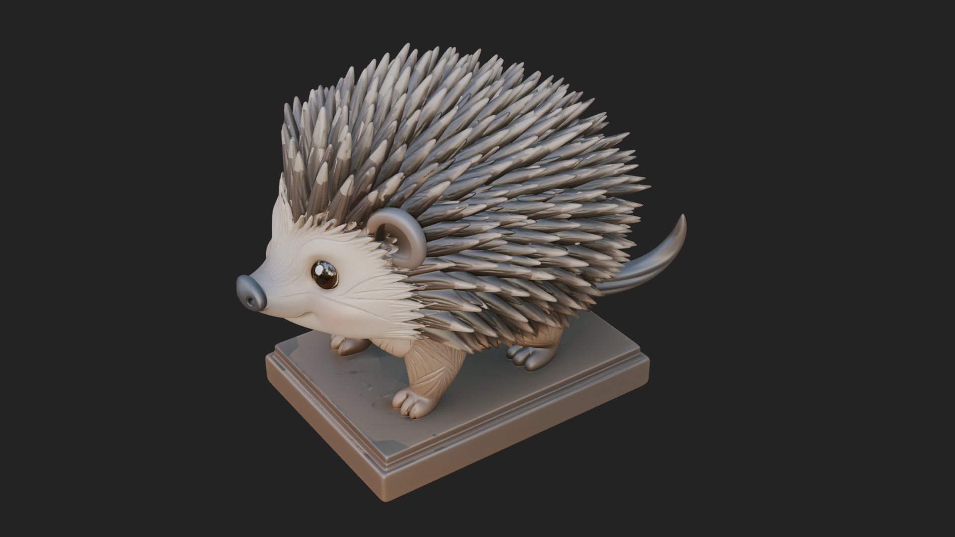 Cute Hedgehog Statue Design 2 3D Print Model 3D Model