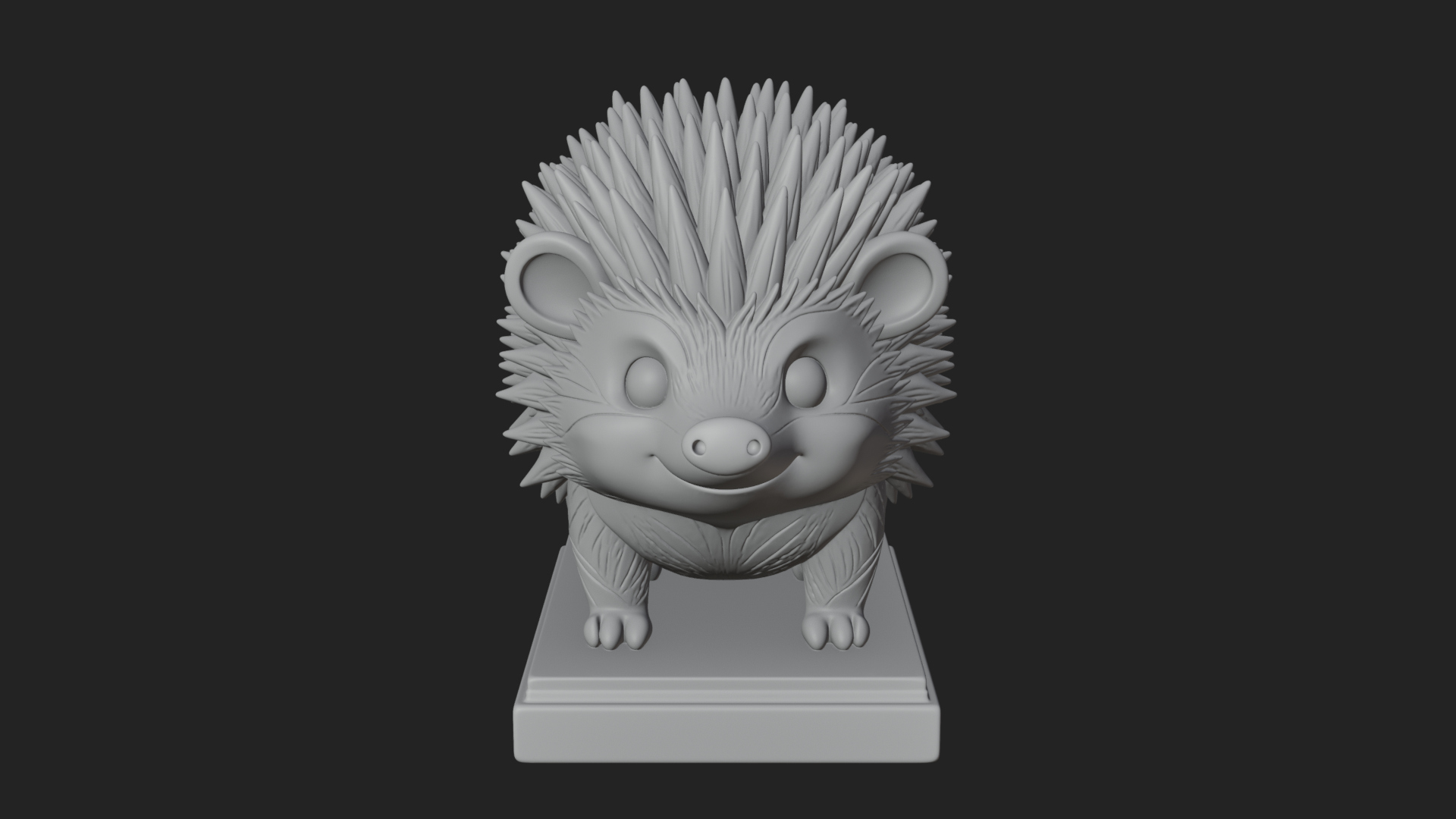Cute Hedgehog Statue Design 2 3D Print Model 3D Model