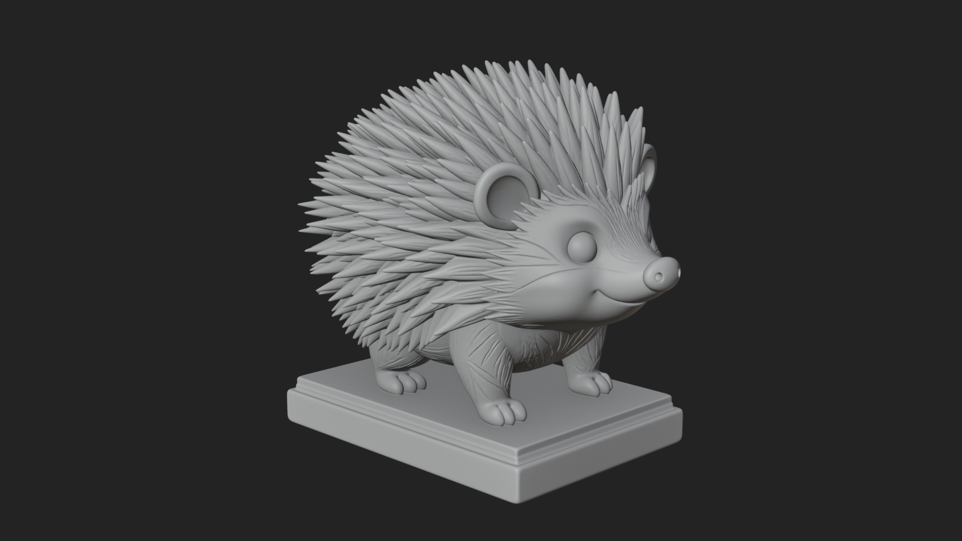 Cute Hedgehog Statue Design 2 3D Print Model 3D Model