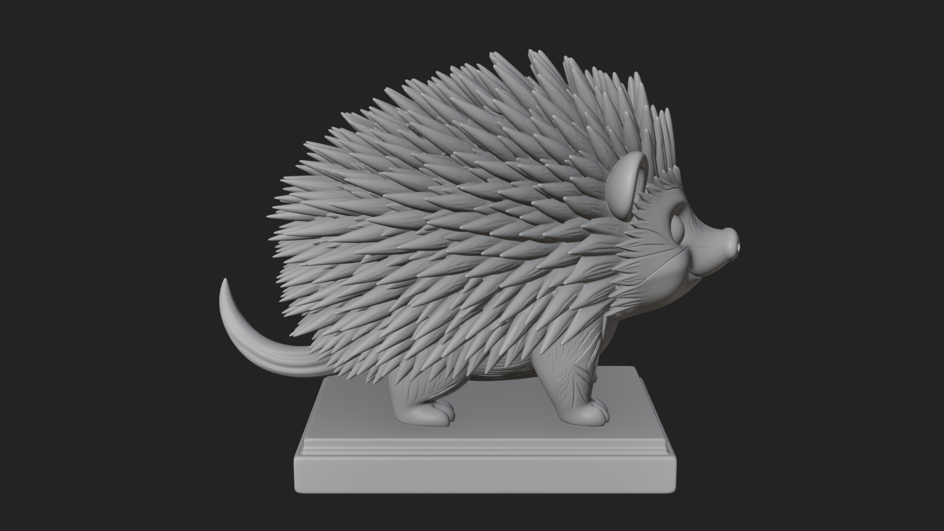 Cute Hedgehog Statue Design 2 3D Print Model 3D Model
