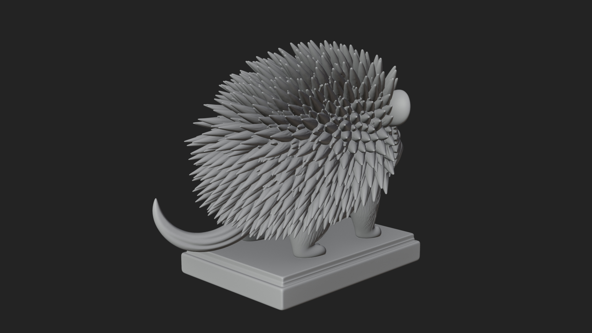 Cute Hedgehog Statue Design 2 3D Print Model 3D Model