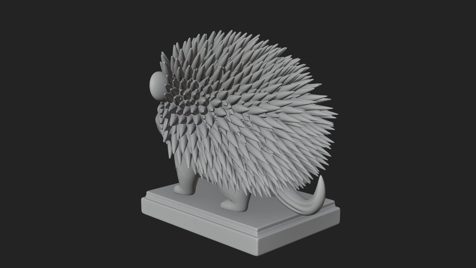 Cute Hedgehog Statue Design 2 3D Print Model 3D Model