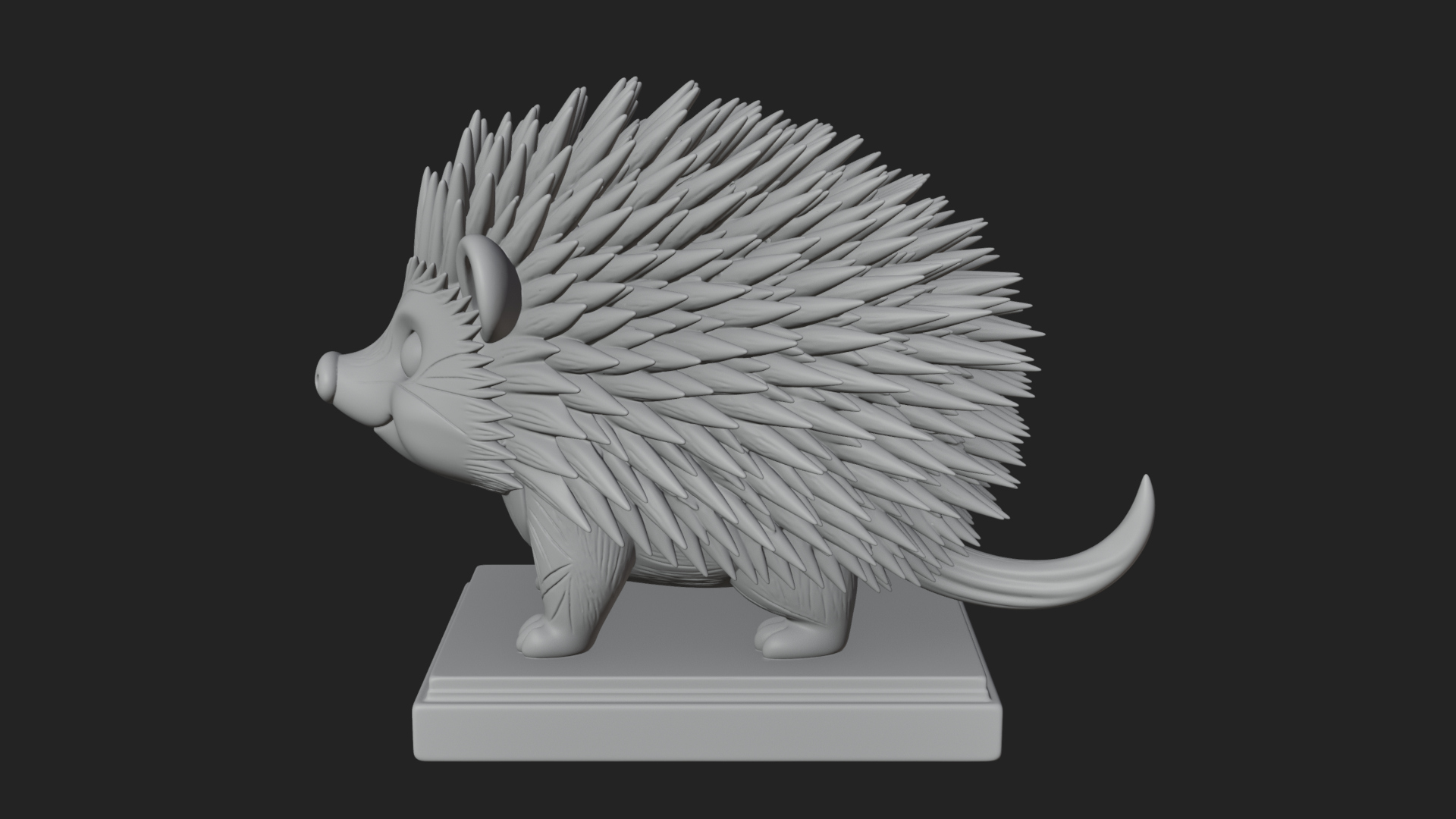 Cute Hedgehog Statue Design 2 3D Print Model 3D Model