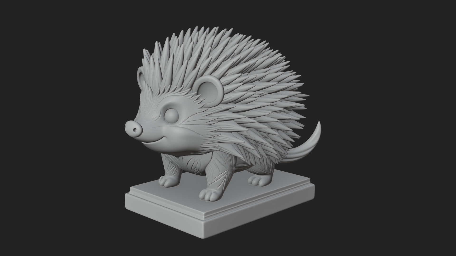 Cute Hedgehog Statue Design 2 3D Print Model 3D Model