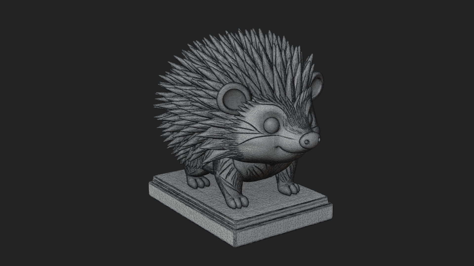Cute Hedgehog Statue Design 2 3D Print Model 3D Model