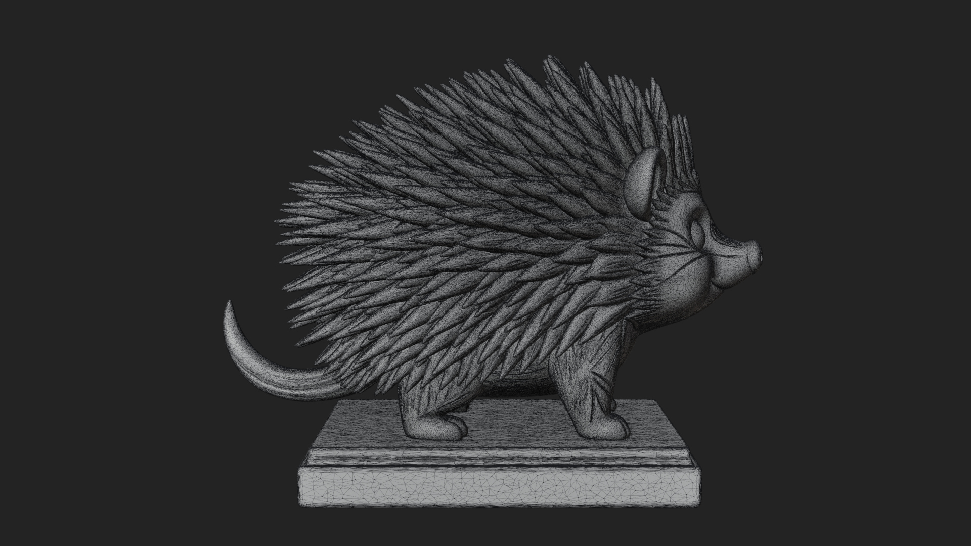 Cute Hedgehog Statue Design 2 3D Print Model 3D Model