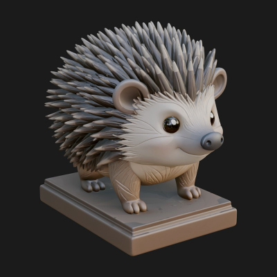Cute Hedgehog Statue Design 2 3D Print Model
