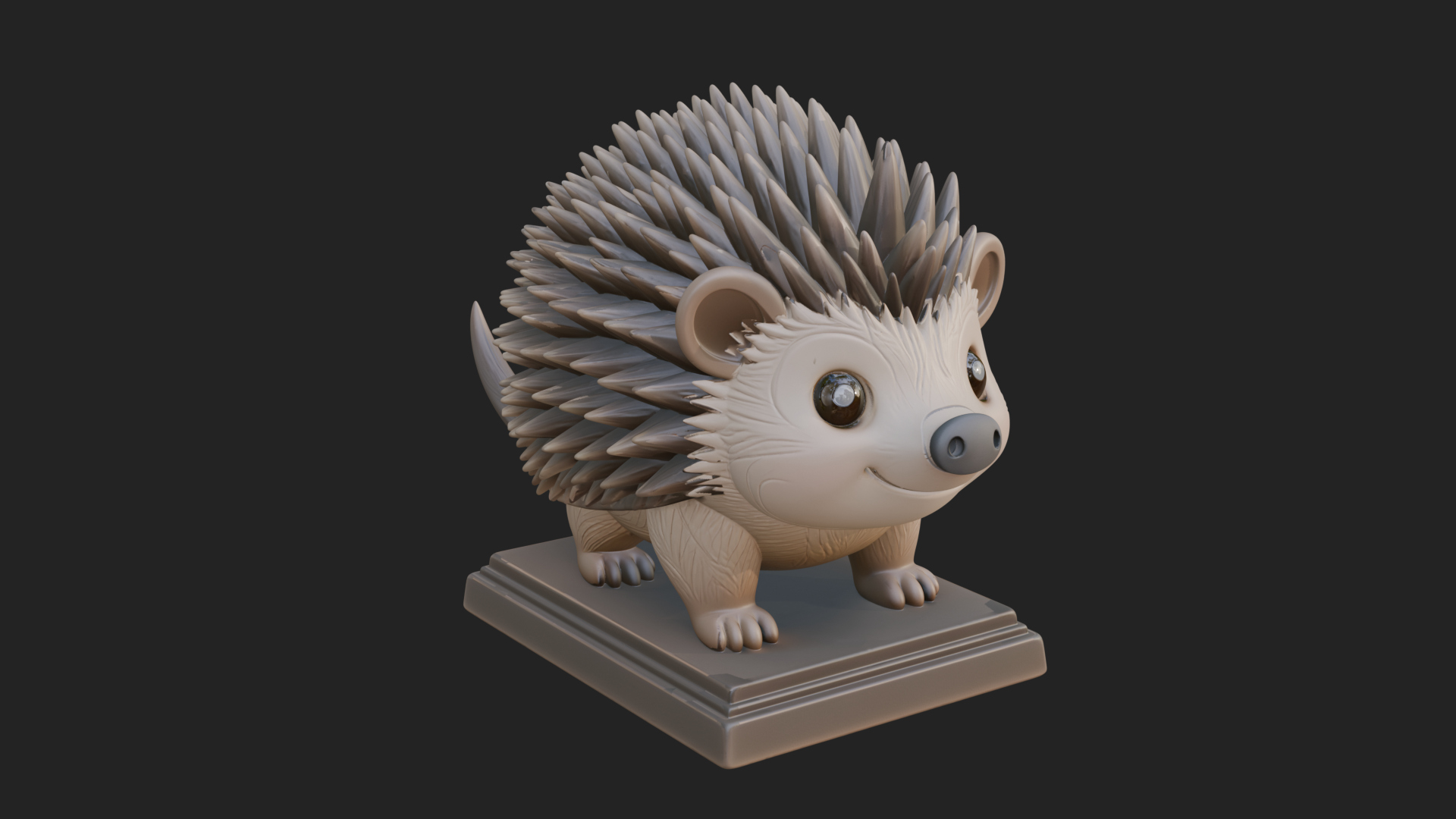 Cute Hedgehog Statue Design 3 3D Print Model 3D Model