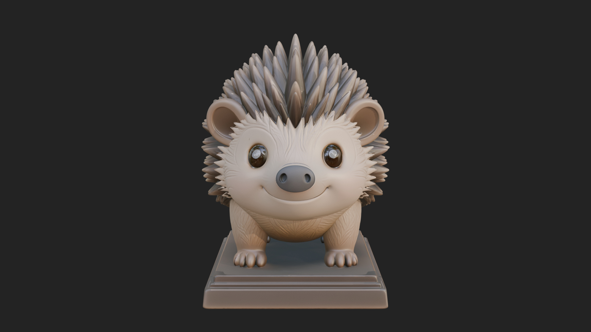 Cute Hedgehog Statue Design 3 3D Print Model 3D Model