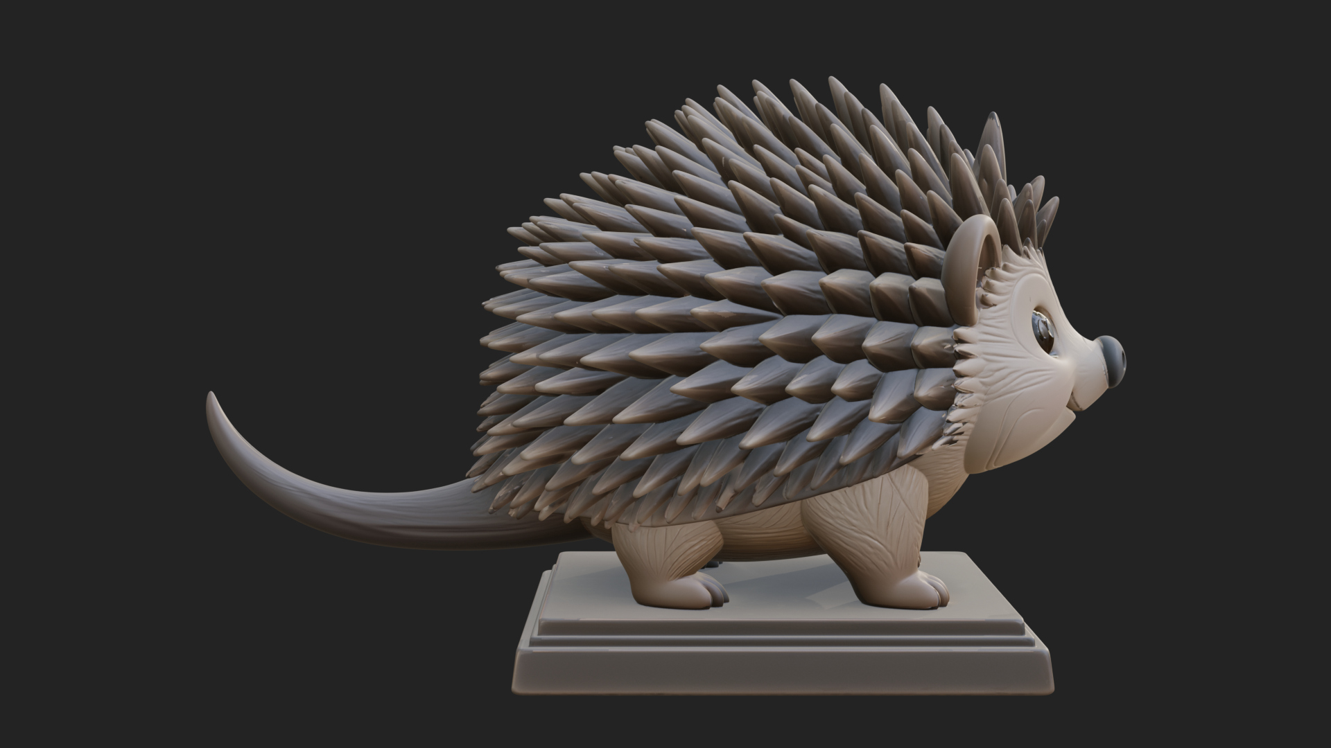 Cute Hedgehog Statue Design 3 3D Print Model 3D Model