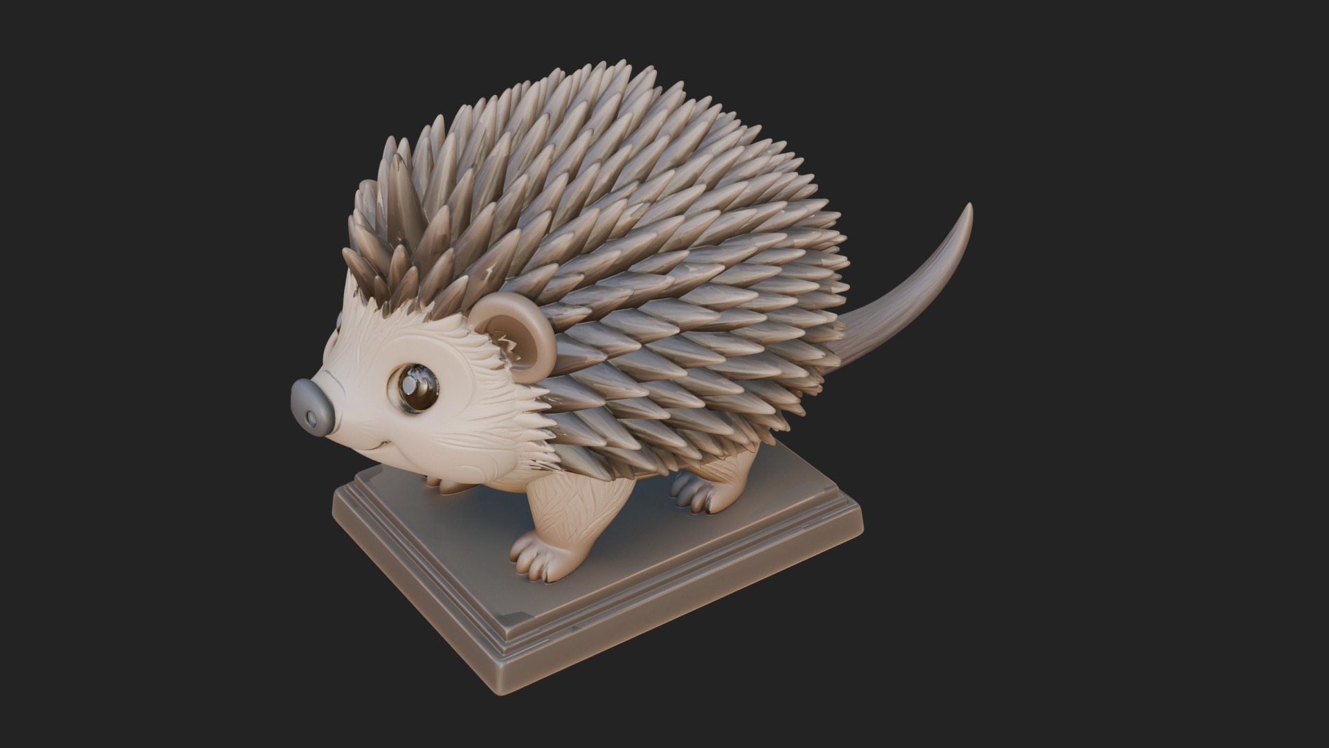 Cute Hedgehog Statue Design 3 3D Print Model 3D Model
