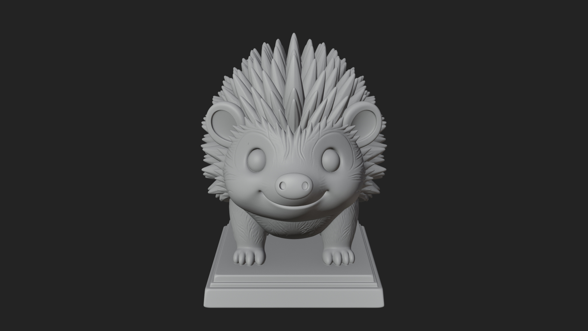 Cute Hedgehog Statue Design 3 3D Print Model 3D Model