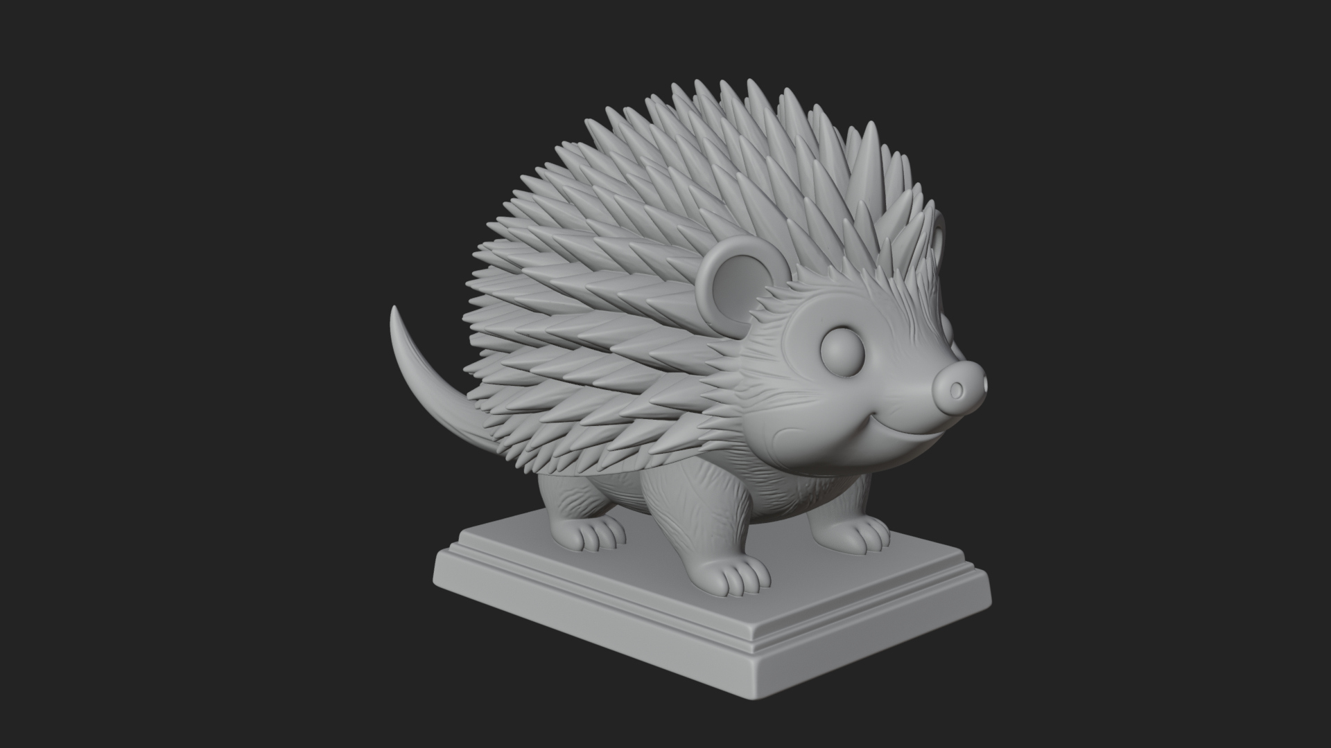 Cute Hedgehog Statue Design 3 3D Print Model 3D Model