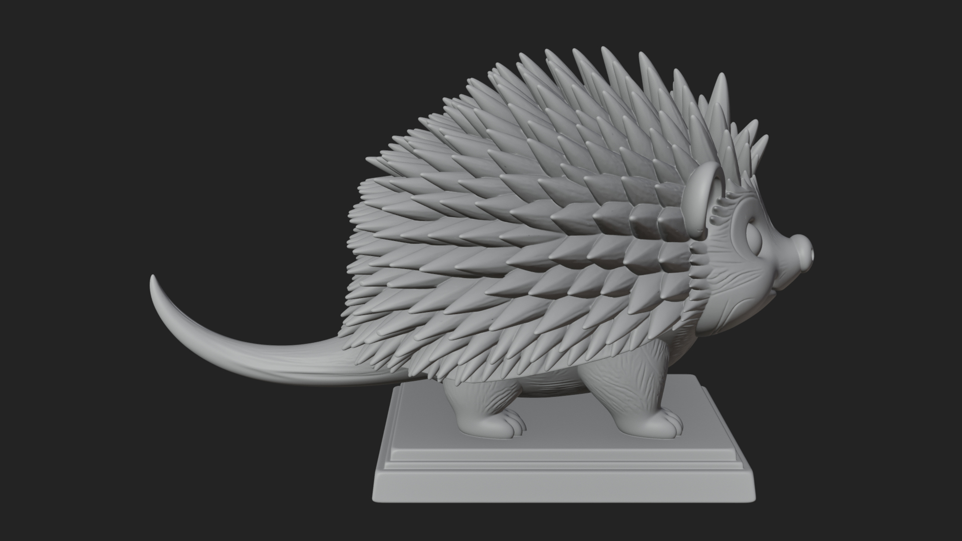 Cute Hedgehog Statue Design 3 3D Print Model 3D Model