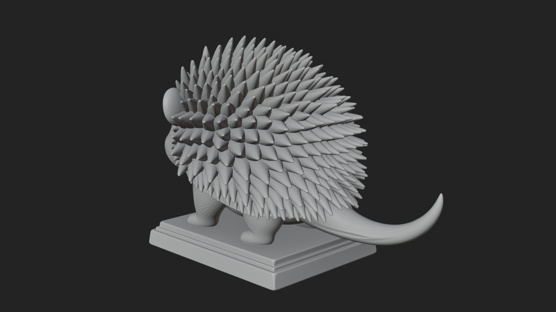Cute Hedgehog Statue Design 3 3D Print Model 3D Model