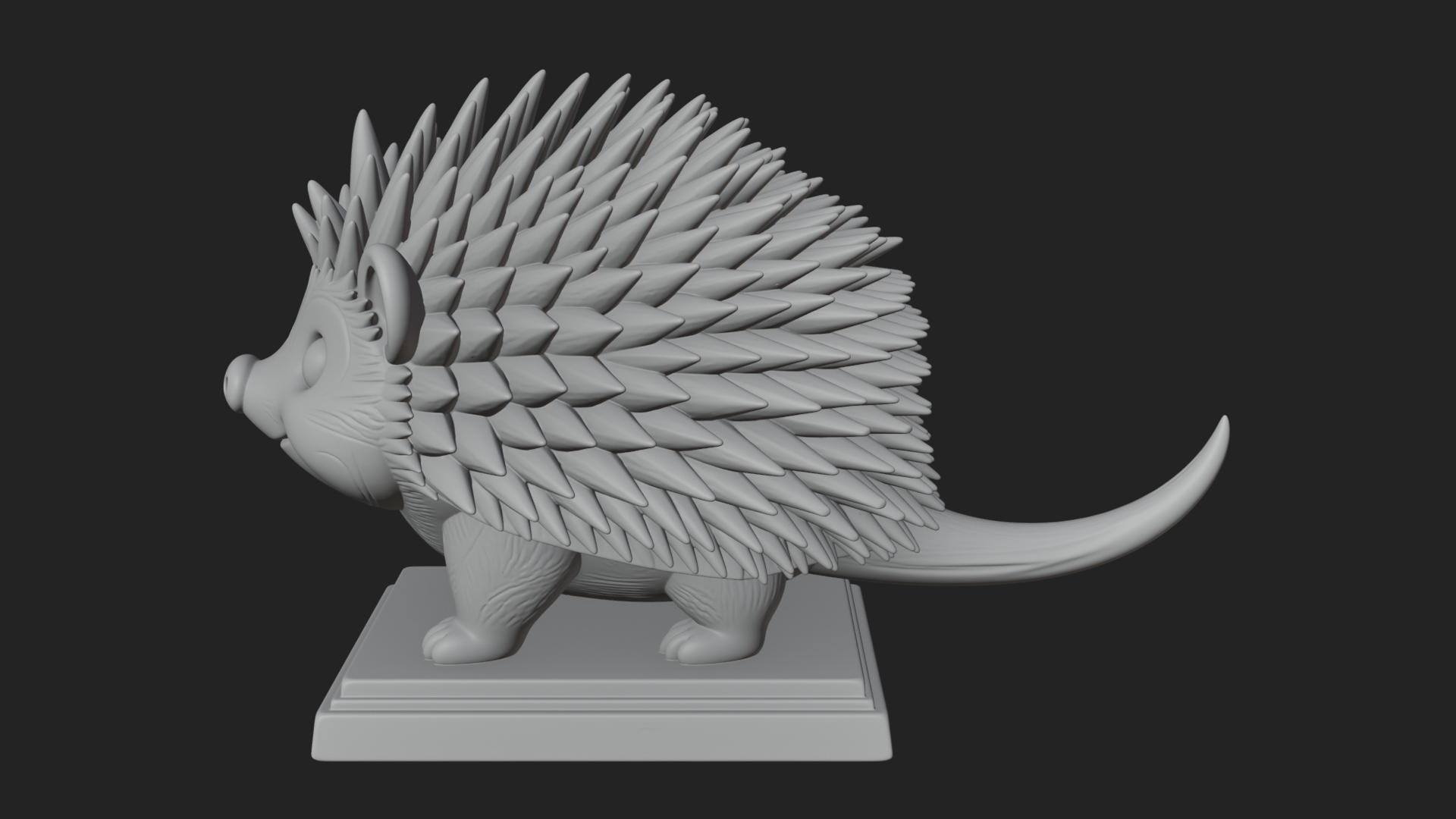 Cute Hedgehog Statue Design 3 3D Print Model 3D Model