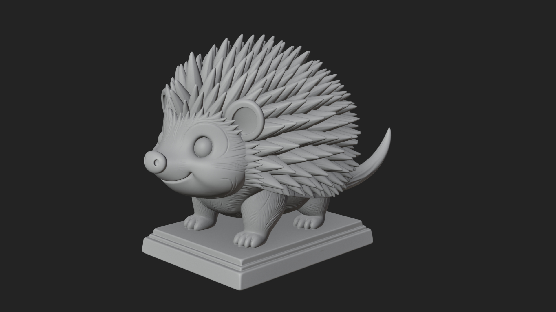 Cute Hedgehog Statue Design 3 3D Print Model 3D Model