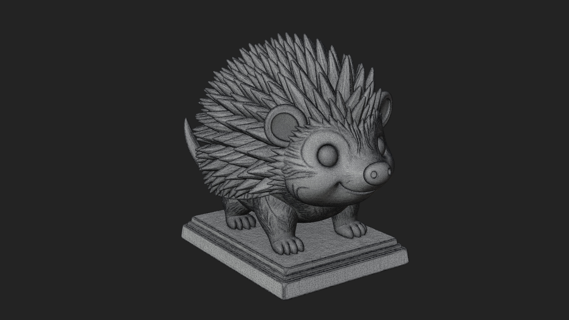 Cute Hedgehog Statue Design 3 3D Print Model 3D Model