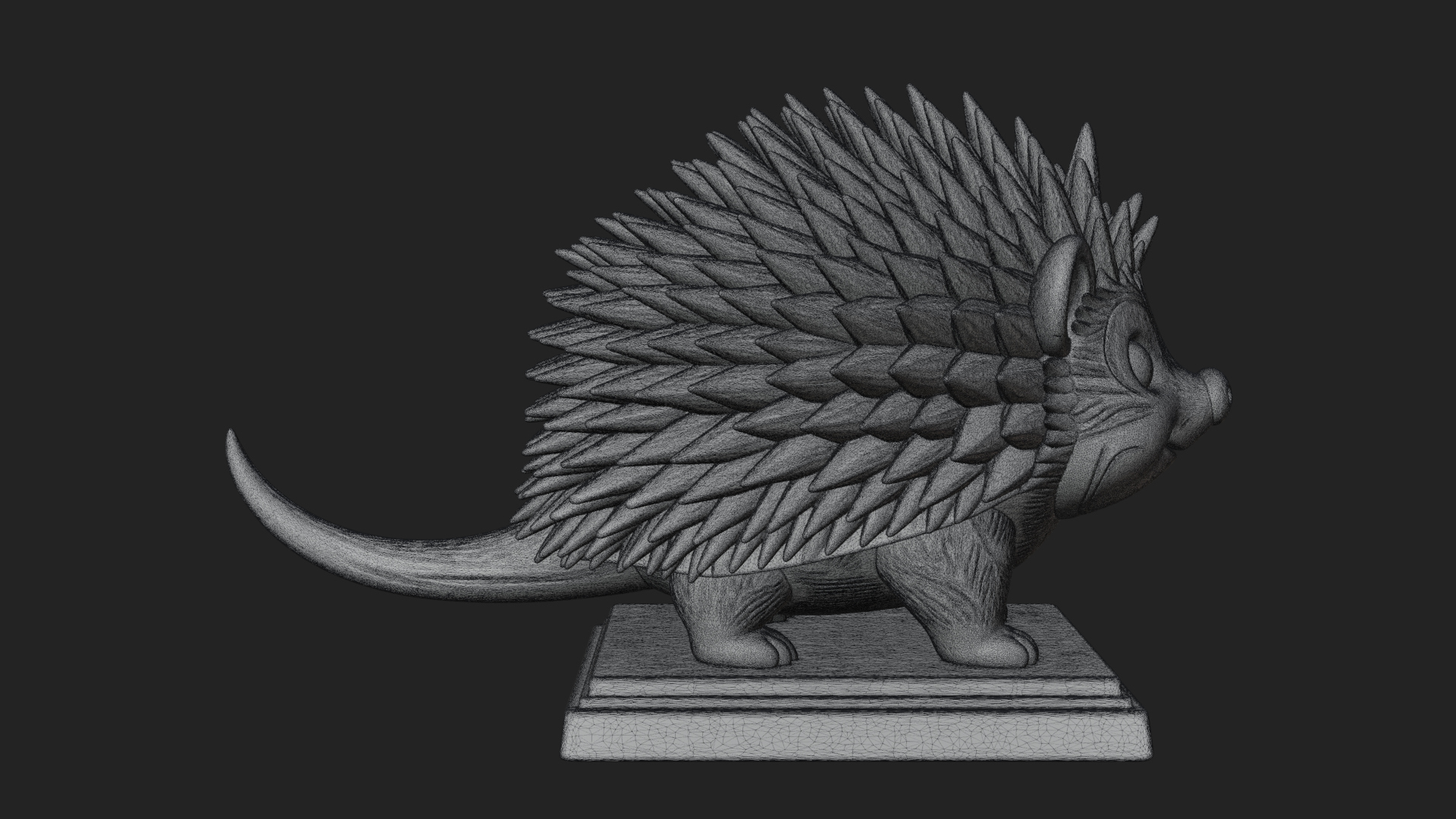 Cute Hedgehog Statue Design 3 3D Print Model 3D Model