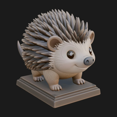 Cute Hedgehog Statue Design 3 3D Print Model