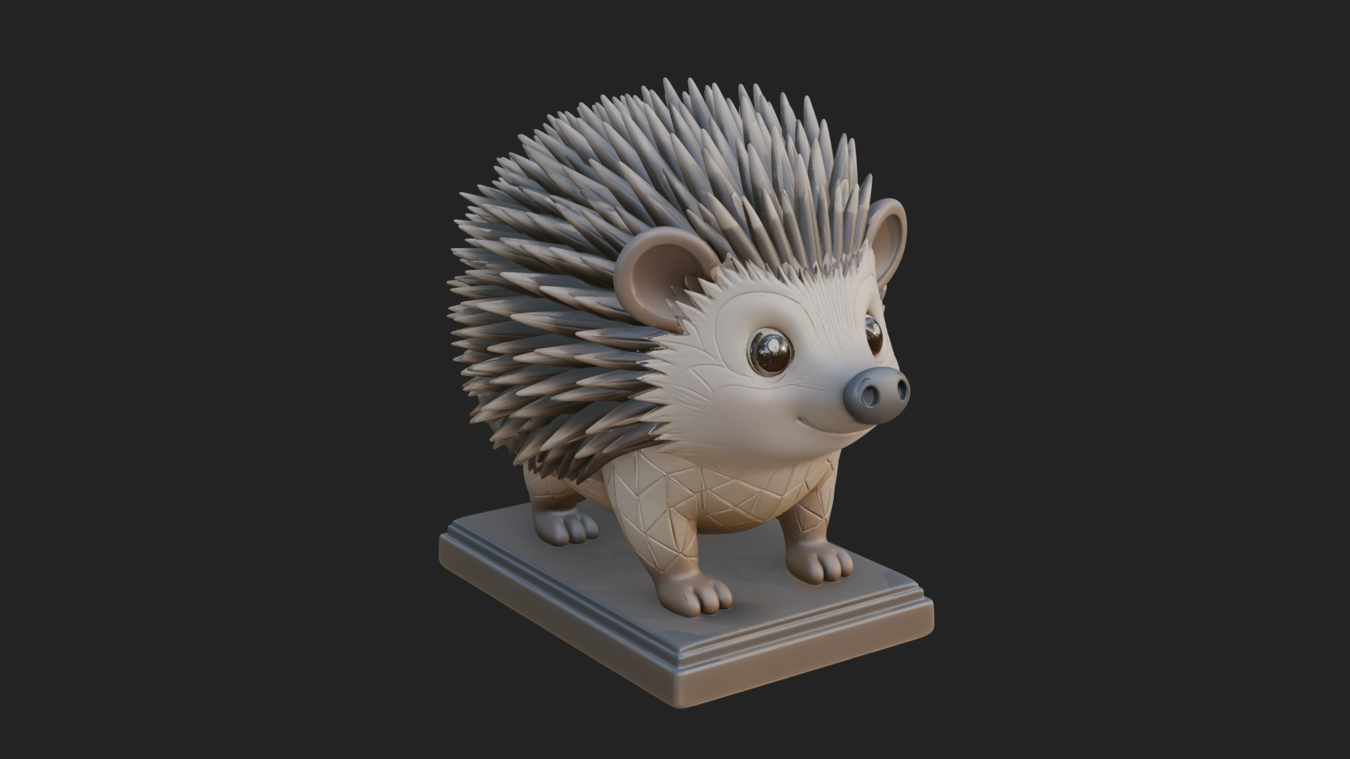 Cute Hedgehog Statue Design 4 3D Print Model 3D Model