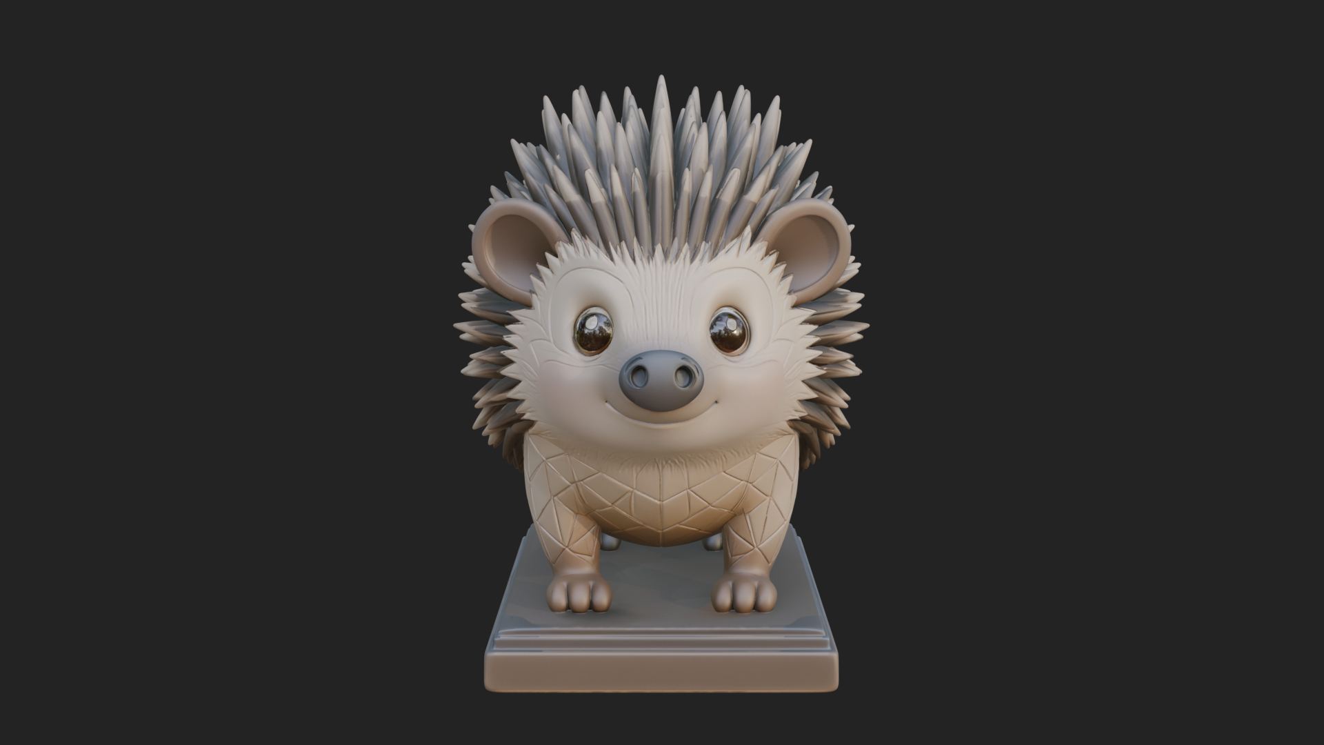 Cute Hedgehog Statue Design 4 3D Print Model 3D Model