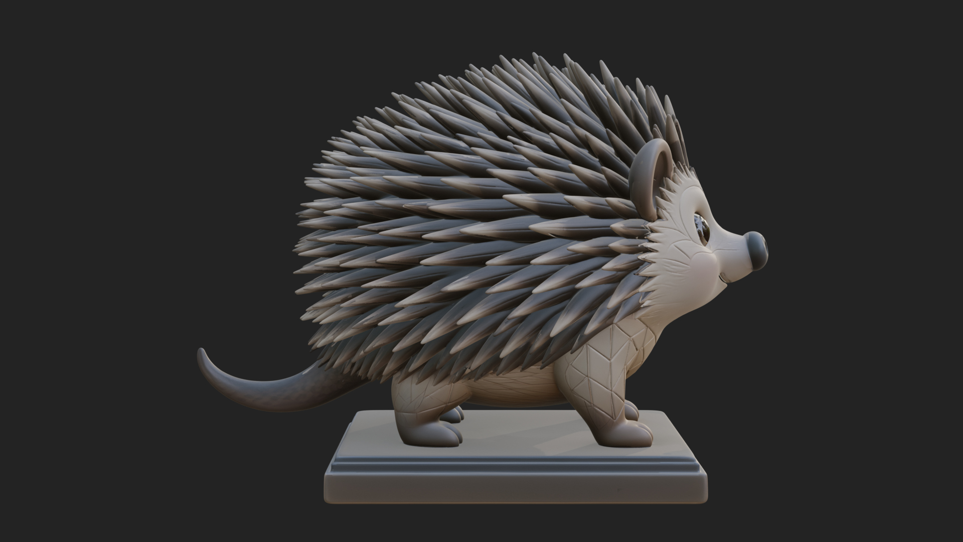 Cute Hedgehog Statue Design 4 3D Print Model 3D Model