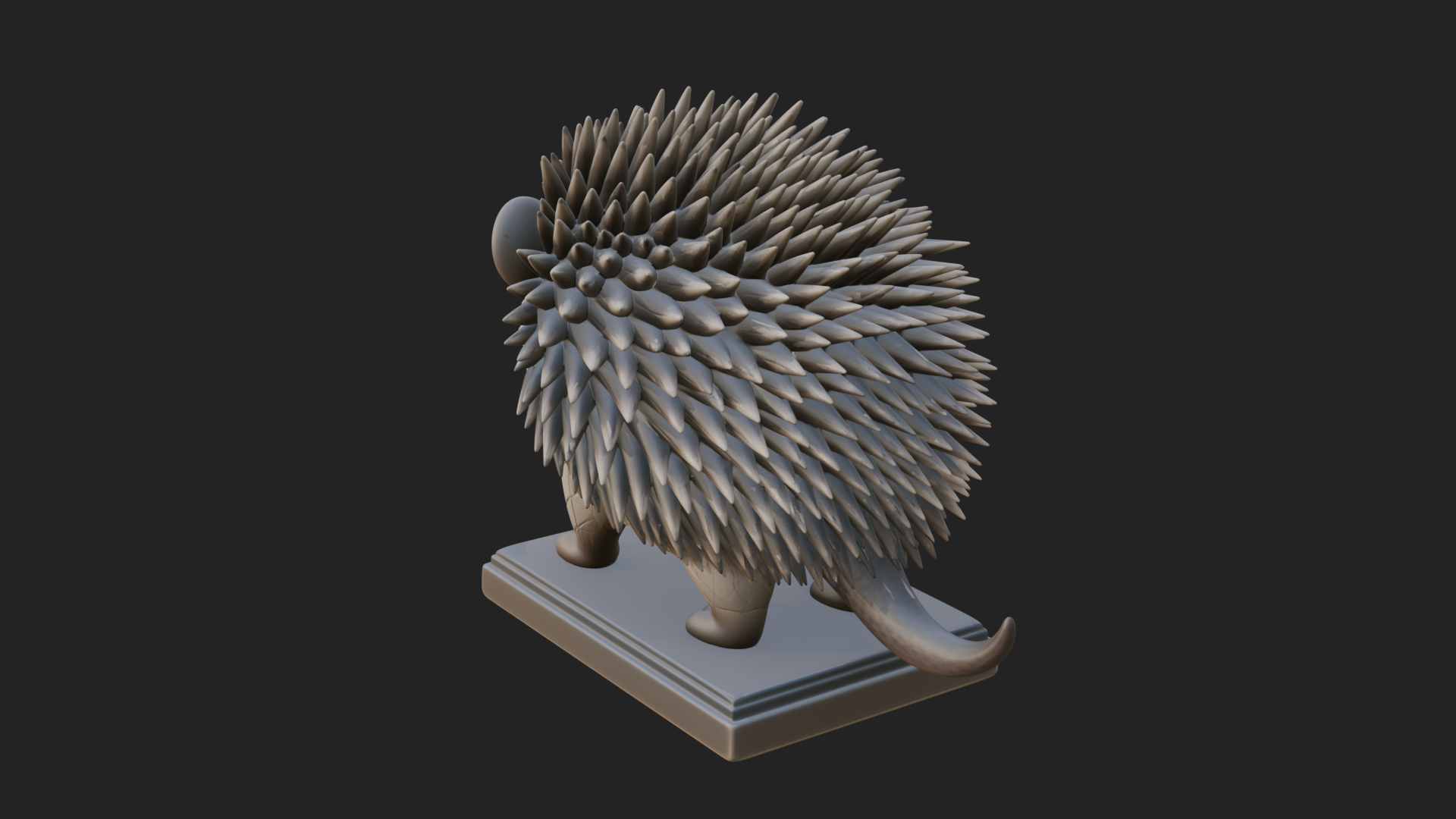 Cute Hedgehog Statue Design 4 3D Print Model 3D Model