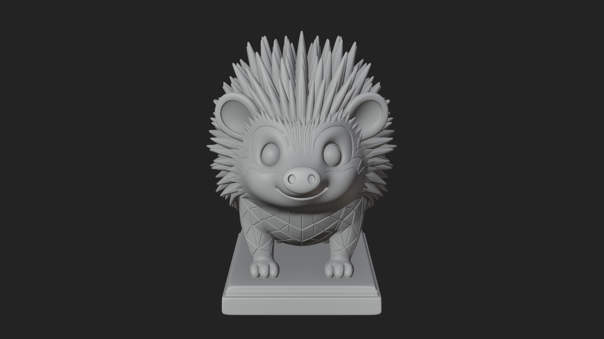 Cute Hedgehog Statue Design 4 3D Print Model 3D Model