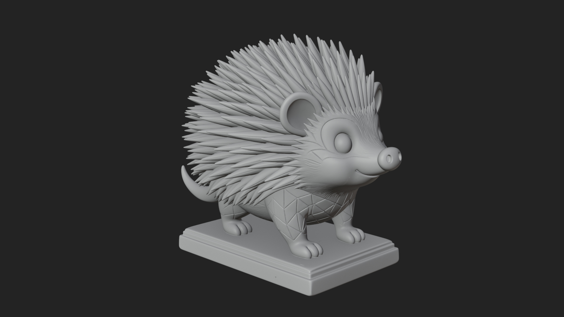 Cute Hedgehog Statue Design 4 3D Print Model 3D Model