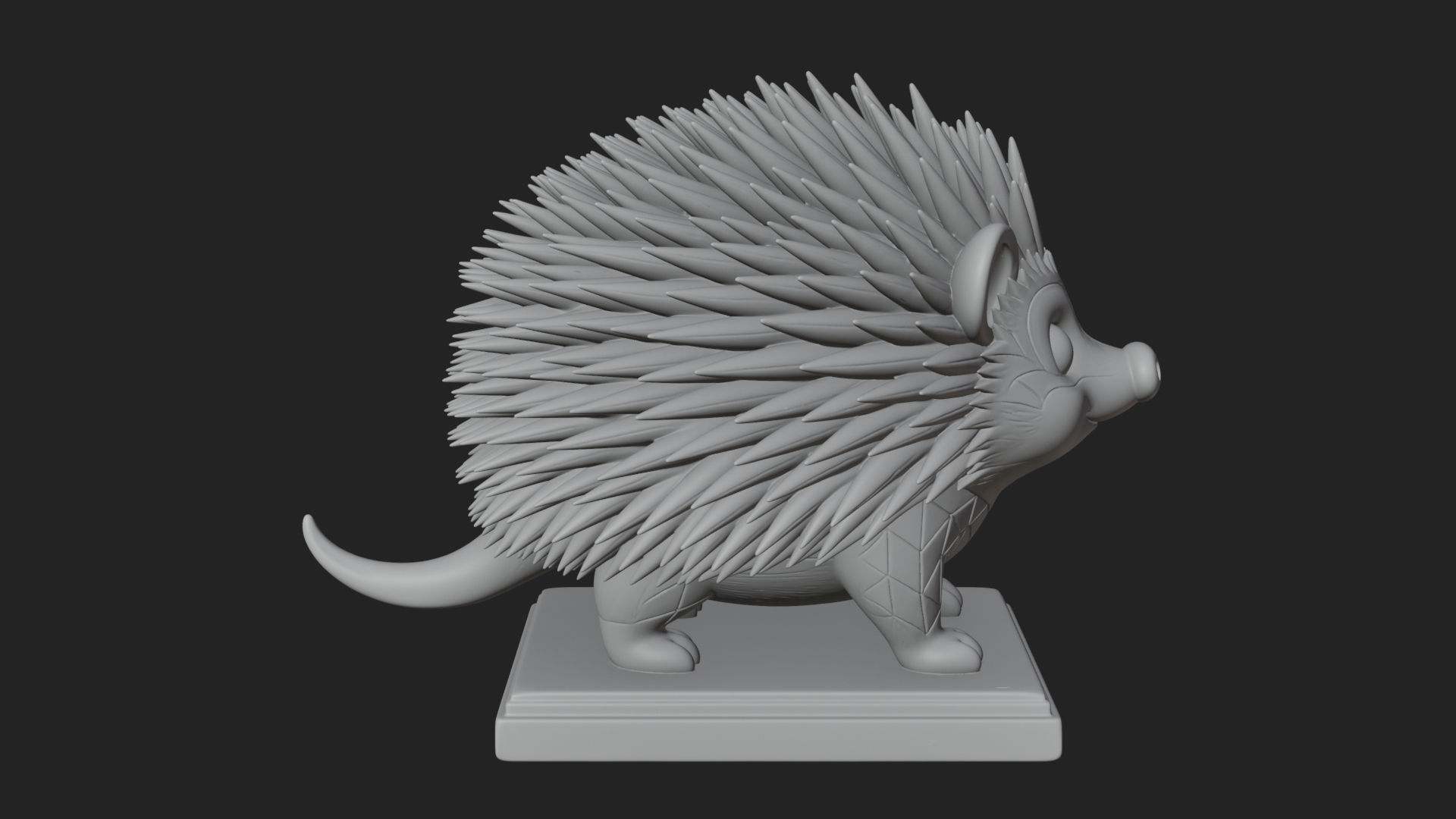 Cute Hedgehog Statue Design 4 3D Print Model 3D Model