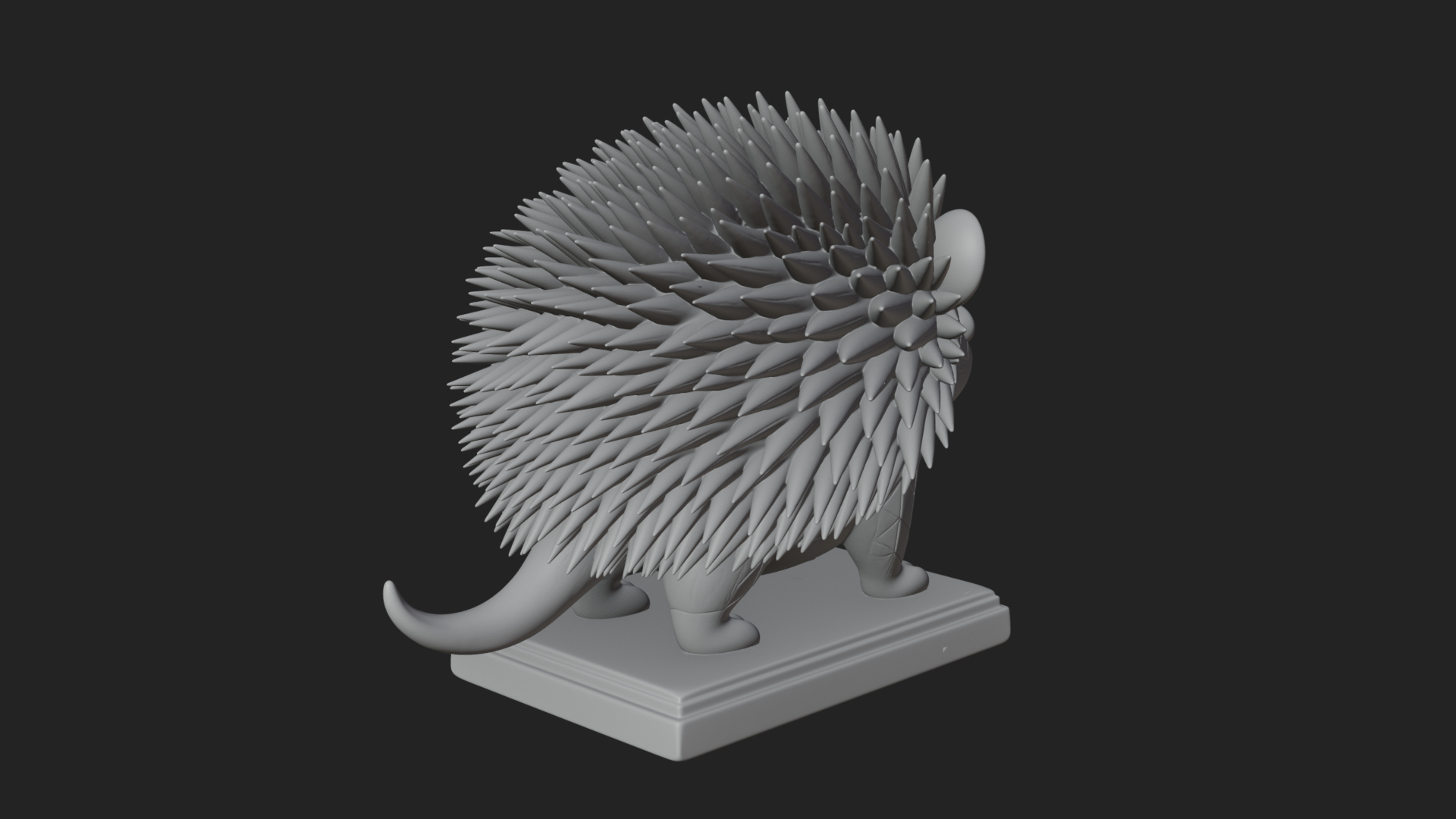 Cute Hedgehog Statue Design 4 3D Print Model 3D Model