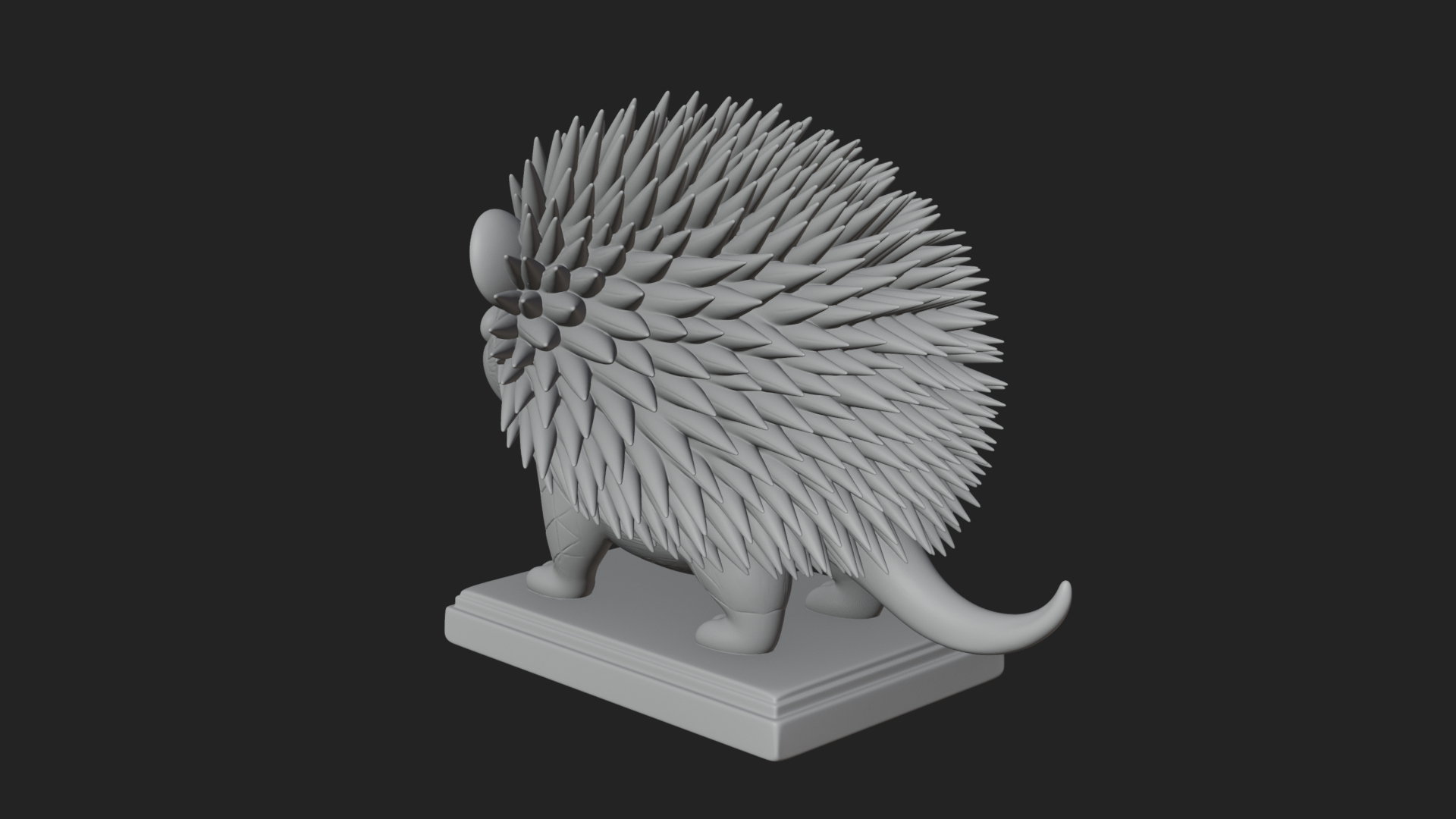 Cute Hedgehog Statue Design 4 3D Print Model 3D Model