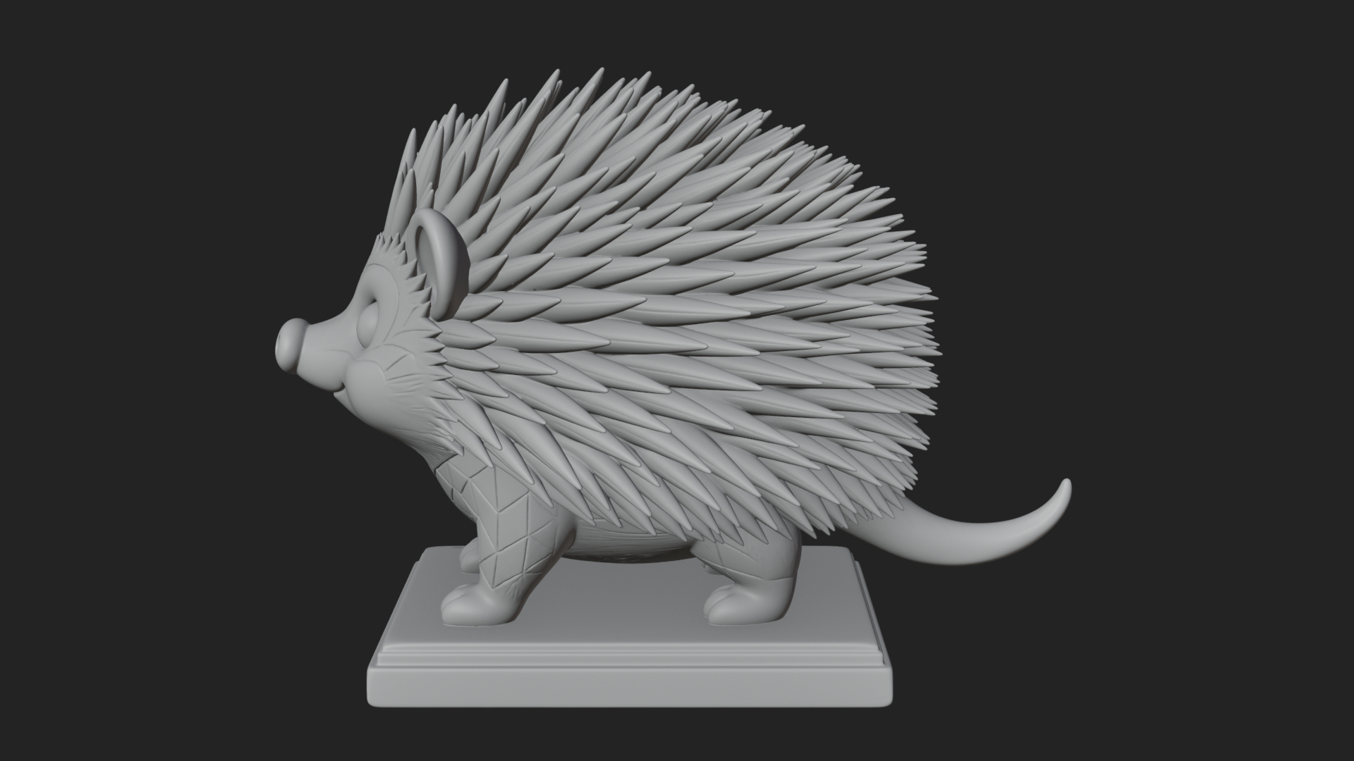 Cute Hedgehog Statue Design 4 3D Print Model 3D Model